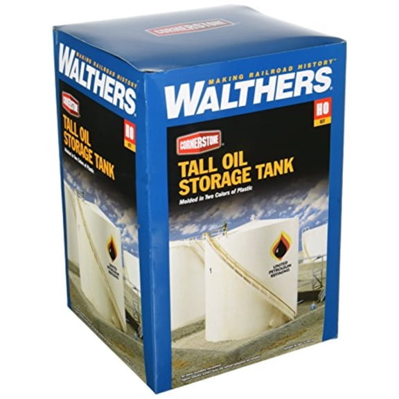Walthers Cornerstone HO Scale Building/Structure Kit Tall Oil Storage Tank/Berm