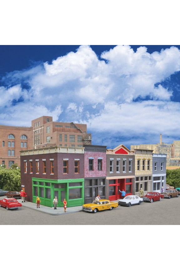 Walthers Cornerstone N Scale Building/Structure Kit Merchant's Row I Downtown