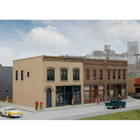 Walthers Cornerstone N Scale Building/Structure Kit Merchant's Row III Downtown