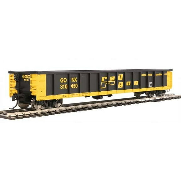 Walthers HO Scale 53' Railgon Gondola Railgon/GONX(As-Built/Black/Yellow) 310450
