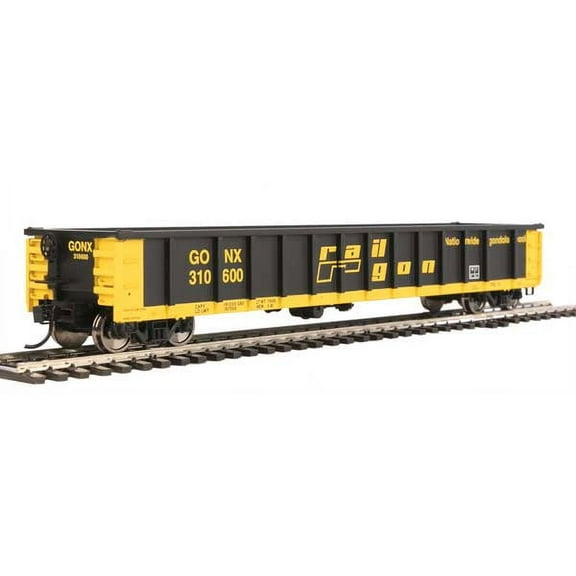Walthers HO Scale 53' Railgon Gondola Railgon/GONX(As-Built/Black/Yellow) 310600
