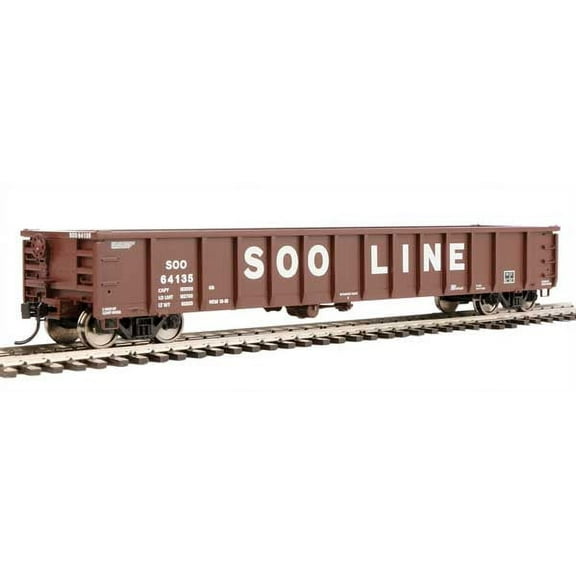 Walthers HO Scale 53' Railgon Gondola Soo Line (Oxide/White/Large Name) #64135