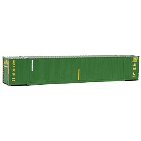 Walthers SceneMaster HO Scale Model of Alaska Marine Lines Green Yellow 53 Singamas Corrugated Side Container