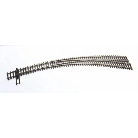 Walthers Mainline 948-83062 HO Scale Code 83 Nickel Silver DCC-Friendly Curved Turnout - 20 and 24" Radii - Right Hand