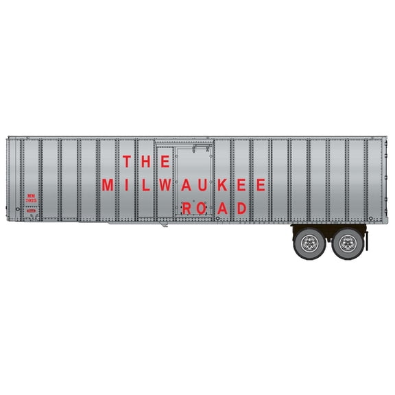 Walthers SceneMaster HO Scale 40' Trailer (2-Pack) Milwaukee Road/Large Name #2
