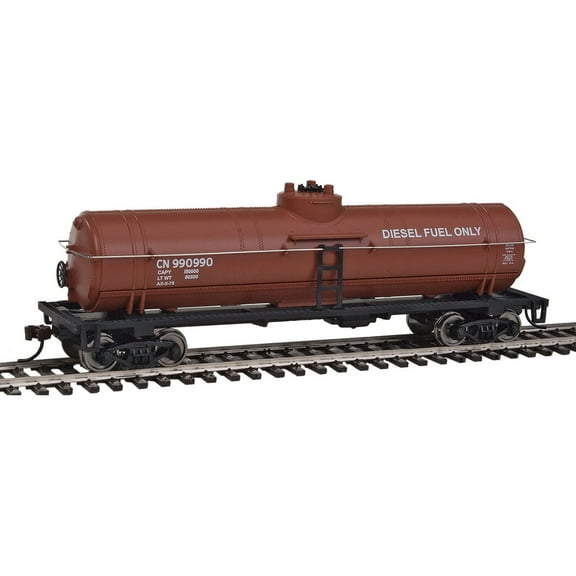 Walthers-Tank Car - Ready to Run -- Canadian National (Boxcar Red, Diesel Fuel S