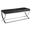 Cortesi Home Zio Contemporary Metal Entryway X- Bench in Leather like Vinyl, White