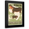 thumbnail image 1 of Waltrip, Mildred 17x24 Black Modern Framed Museum Art Print Titled - Information - Brookfield Zoo - Hippos, 1 of 5
