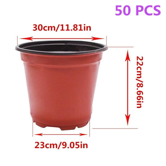 Waltyotur 100 Pcs Plastic Plants Nursery Pot/Pots Seedlings Flower Plant Container Seed Starting Pots