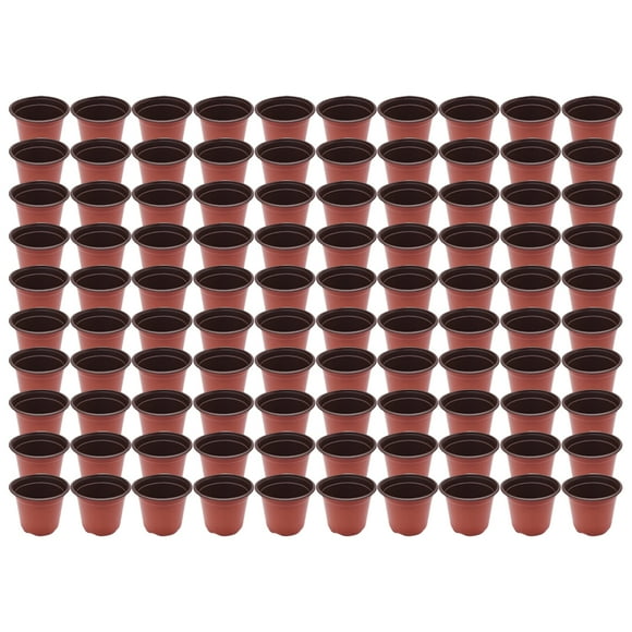 Waltyotur 100 Pcs Plastic Plants Nursery Pot/Pots Seedlings Flower Plant Container Seed Starting Pots