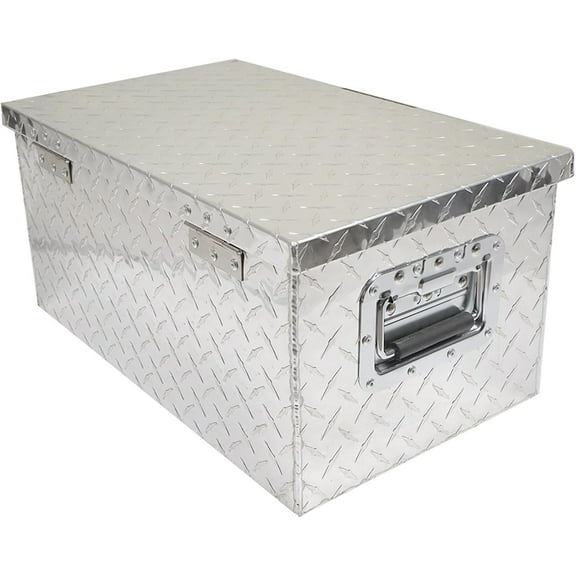 Waltyotur 20 Inch Aluminum Tool Box Storage Truck Underbody Flatbox Replacement for Pick Up Truck Bed ATV RV Trailer W/Lock and 2 Keys Sliver