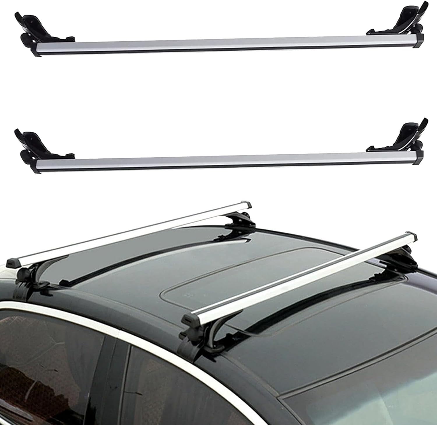 Waltyotur 48 Inch Universal Roof Rack Cross Bar Top Adjustable Luggage Cargo Carrier