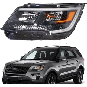 Waltyotur Headlight Assembly w/DRL Black Decorative Frame Replacement for Explorer 2016 2017 2018 Driver Left Side Headlamps Assembly Halogen Replacement for FB5Z13008AD