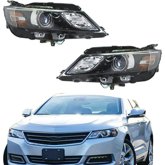 Waltyotur Headlight Headlamp Assembly Halogen Replacement for Impala 2015 2016 2017 2018 2019 2020 Driver Side Left LH Passenger Side Right RH