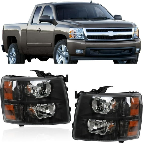 Waltyotur Left&Driver Side Headlights For 2007 2008-10 2011 2012 2013 2014 Chevy Silverado