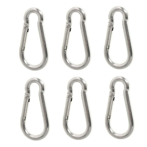 Waltyotur Stainless Steel 304 Spring Snap Hook Carabiner Clips 440lbs, Set of 6