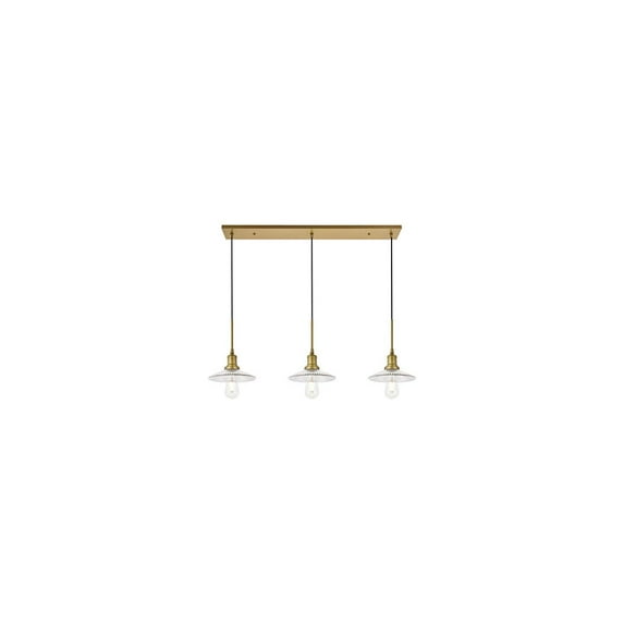 Living District Waltz 3 light brass Pendant