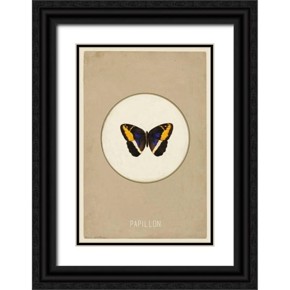 Waltz, Anne 23x32 Black Ornate Wood Framed with Double Matting Museum Art Print Titled - Papillion