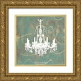 thumbnail image 1 of Waltz, Anne 26x26 Gold Ornate Wood Framed with Double Matting Museum Art Print Titled - Chandelier aqua, 1 of 4