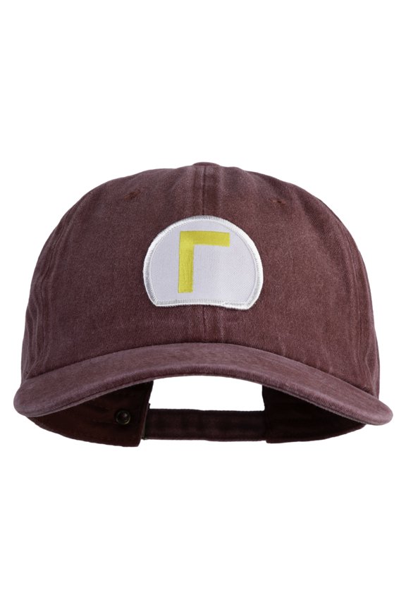 Waluigi Patched Unstructured Pigment Dyed Cotton Cap - Wine OSFM