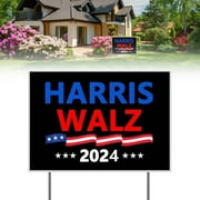 Harris-Walz-2024-Yard-Sign-Kamala-Tim-Waltz-President-Vote-Lawn-Sign-Metal-H-Stake-Truth-Hope-Decency-Double-Sided-Garden-Outdoor