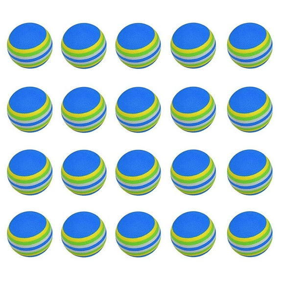 Infidev 20Pcs/Pack Golf Balls Stripe Foam Sponge Balls Practice Training Aids for Men and Women