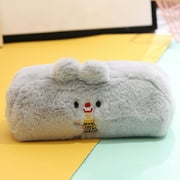 Wamans Big Pencil Case Cute And Confused High-Value Girl Stationery Boxbear Large-Capacity Pencil Bag Plush Pencil Bag Clearance Items
