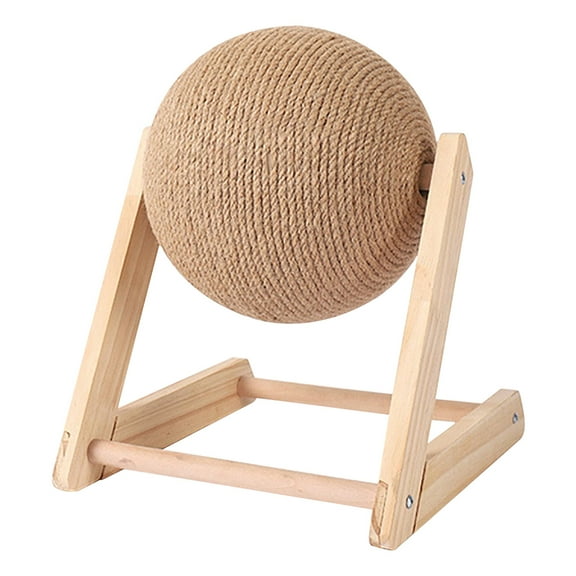 Infidev Cat Toy Scratching Toy Natural Sisal Scratching Ball Scratching Ball Solid Wood Interactive Pet Toy