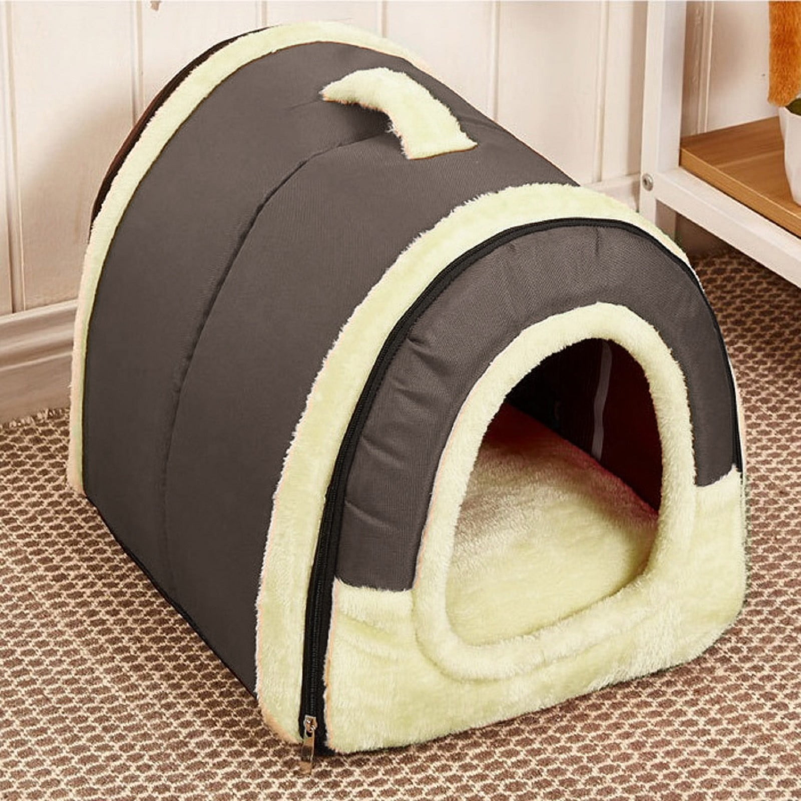 View of Wamans Cozy Cave Dog Bed Comfortable Plush Kennel Dogs Pet Litter Deep ...