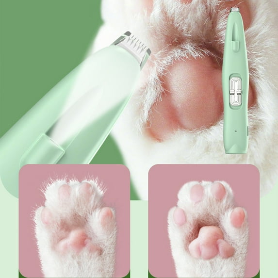Infidev Dog Physical Hair Remover for Grooming-Low Noise with Led Light Dog Paw Pruners-Rechargeable Small Dog Hair Pruners for Grooming-Dog Hair 5Ml Green
