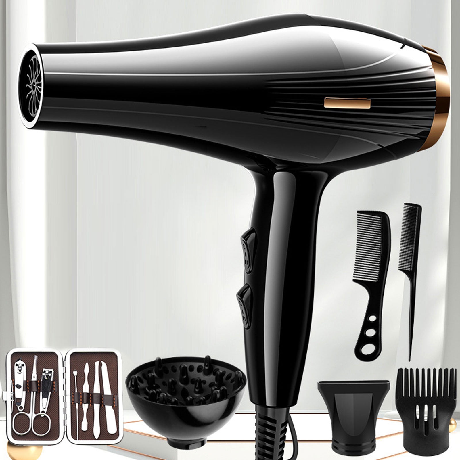 Wamans Hair Dryer With Diffuser,Lightweight Travel Hairdryer For Normal