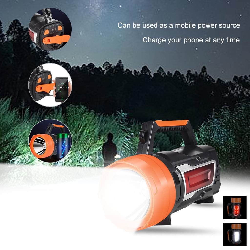 Wamans LED Camping Light Bright Searchlight Emergency Solar Hand Crank Power Bank Charger Flash Light Clearance Items