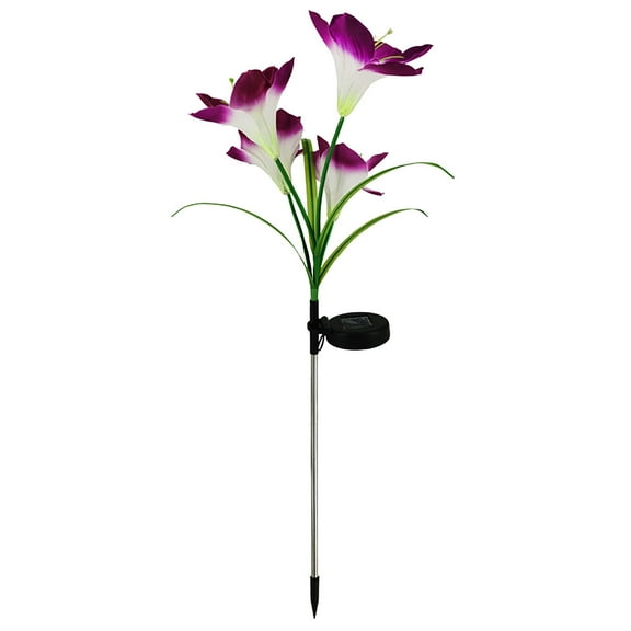 Wamans New Solar Lily Lights Solar Outdoor Lights Garden Decoration, Upgraded Solar Led Flower Lights With Larger Flower Lights, 7Pcs Outdoor Color Changing Solar Lights