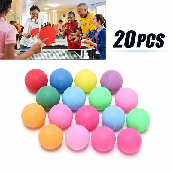 Infidev 20Pack Colored Pong Balls 40mm Entertainment Table Tennis Balls 20 Pack