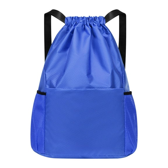 Wamans Sports Drawstring Backpack - String Swim Gym Bag with Shoes Compartment And Wet Proof Pocket for Women&Men