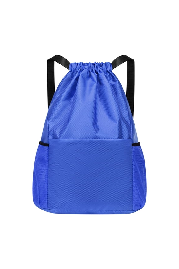 Wamans Sports Drawstring Backpack - String Swim Gym Bag with Shoes Compartment And Wet Proof Pocket for Women&Men