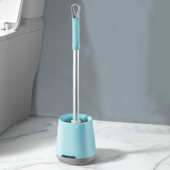 Infidev Elegant Modern Toilet Brush with Hard Bristles, Long Handle and Washable Head for Efficient Bathroom Cleaning