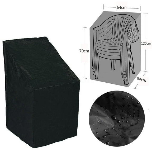 Infidev 25.1" x 25.1" x 47.2" Black Patio Chair Cover, Waterproof