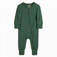 thumbnail image 1 of Wamejoo Baby Boy Girl Pajamas Bamboo Rompers Footless Zipper Solid Color Long Sleeve Sleeper Jumpsuit Soft Loungewear Outfit, 1 of 7