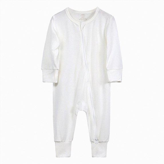 Wamejoo Baby Boy Girl Pajamas Bamboo Rompers Footless Zipper Solid Color Long Sleeve Sleeper Jumpsuit Soft Loungewear Outfit