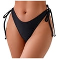 thumbnail image 1 of Wamejoo Bikini Bottoms for Women String Bathing Suit Bottom with Moderate Coverage Low Waist Swim Bottom (Black, S), 1 of 7