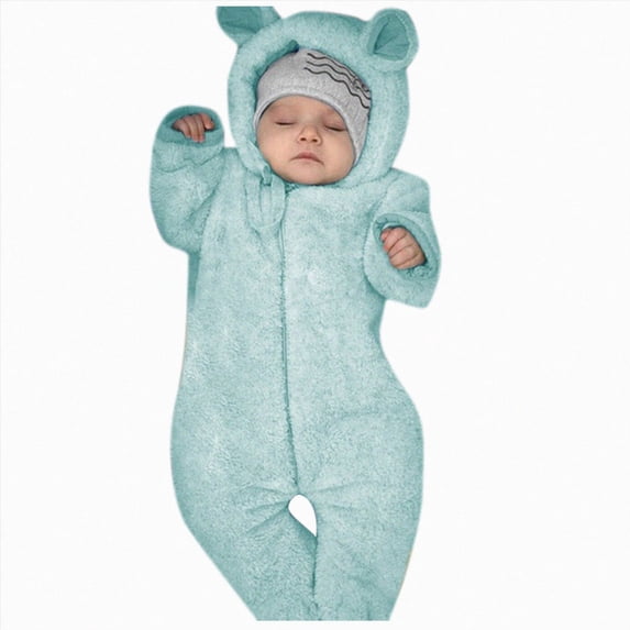Wamejoo Boys Winter Coat Jacket Baby Boy Jumpsuit Solid Hooded Romper Warm Coat Outwear Outerwear
