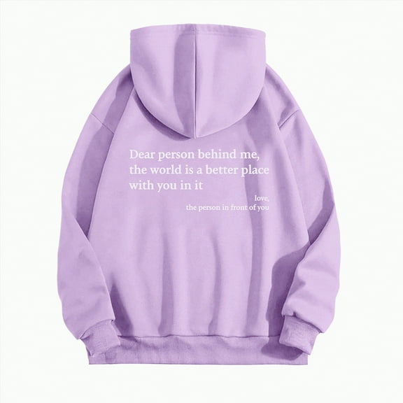 Wamejoo Dear Person Behind Me' Sweatshirt, You are Enough Hoodie, Graphic Sweatshirts Pullover Hoodie (Purple, XXL)