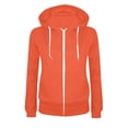 thumbnail image 1 of Wamejoo Women's Full Zip Up Hoodie Long Sleeve Hooded Sweatshirts Pockets Jacket Coat for Women (Orange, S), 1 of 2