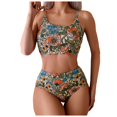 thumbnail image 1 of Wamejoo Women's Swimsuit Floral Print High Waisted Bikini Set Two Piece Bathing Suit (Yellow, XL), 1 of 7