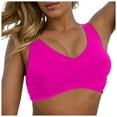 thumbnail image 1 of Wamejoo Women's Underwire Bikini Tops Only - Longline Swimsuit Top Criss Cross Push Up Swim Crop Top (Hot Pink, M), 1 of 8