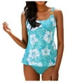 thumbnail image 1 of Wamejoo Womens Blouson Tankini Top No Bottom Loose Fit Swim Top Modest Tank Top (Light Blue, M), 1 of 6