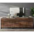 thumbnail image 1 of Wampat 94.5" Sideboard Buffet Cabinets, Modern Sideboard with Adjustable Shelf & Metal Base, Coffee Bar Cabinet Storage Cabinet for Living Room, Brown, 1 of 7
