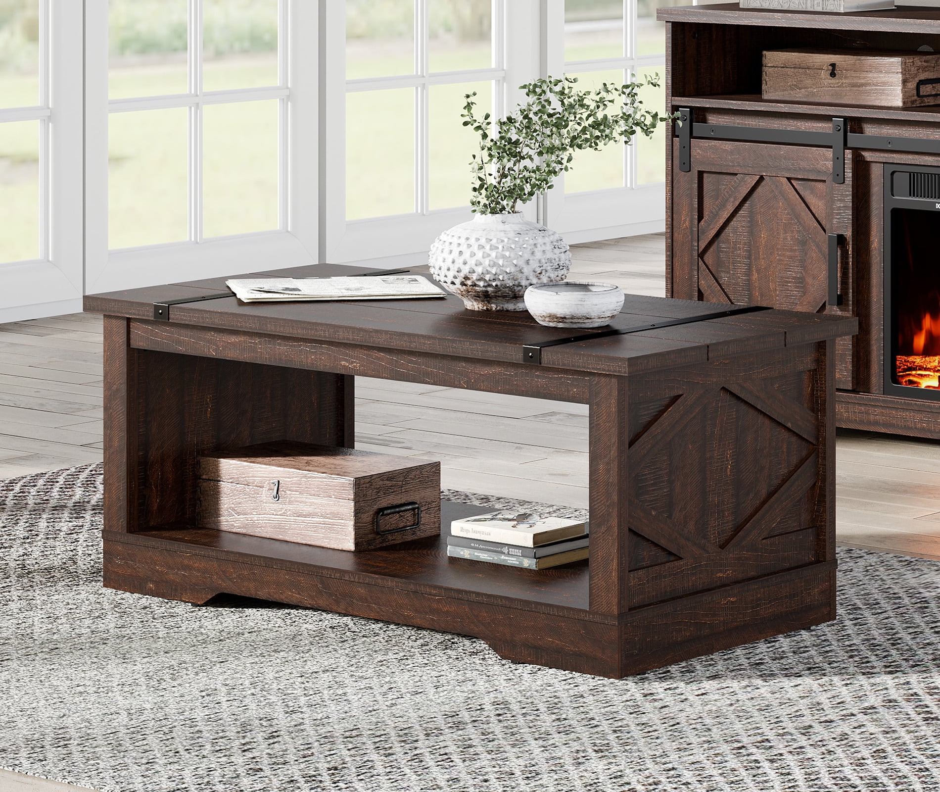 Metal farmhouse coffee sale table