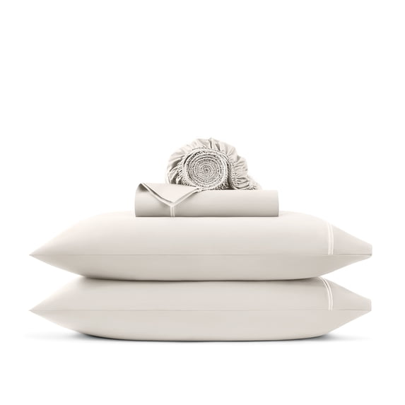 Wamsutta 1846 4-Piece 650 Thread Count Gardenia Egyptian Giza Cotton Sateen Bed Sheets, King-Deep Pocket